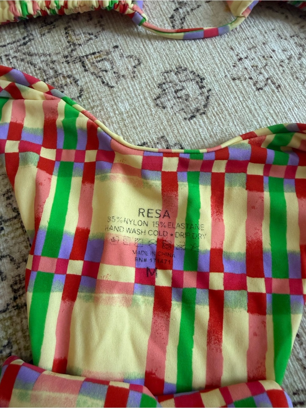 RESA Yellow Multicolor Check Bikini Set - Picture 3 of 4